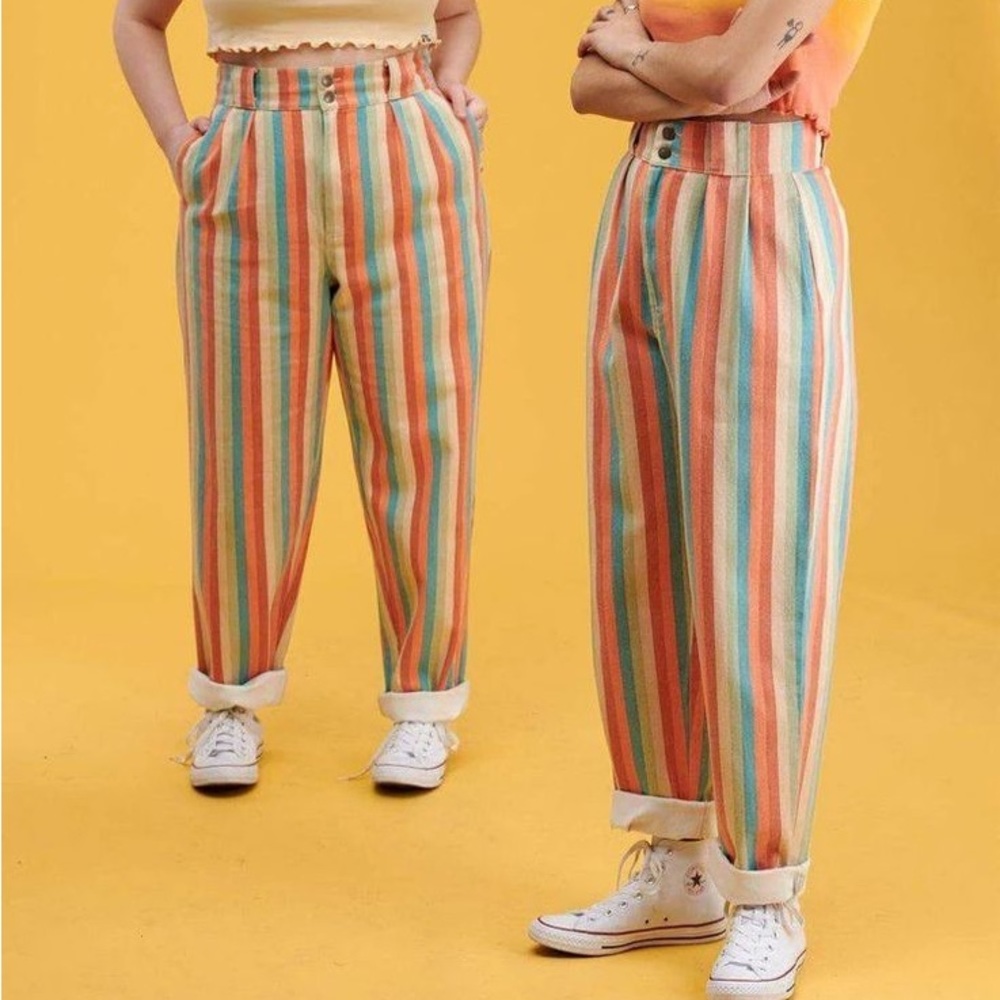 Lucy and Yak Addison trousers in Earthy Rainbow